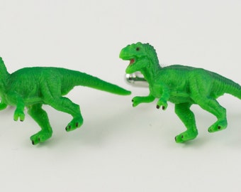 Boutons de manchette de dinosaure Tyrannosaurus Rex, épingles à revers, barres de cravate, boucles d’oreilles, bijoux et accessoires