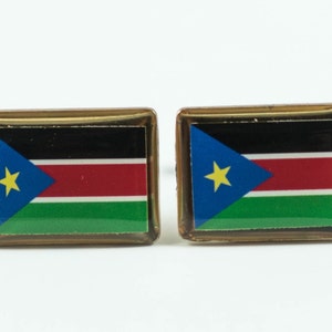 South Sudan Flag Cufflinks, Lapel Pins, Tie Bars, Earrings, Jewelry and Accessories