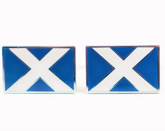 Gemelos de bandera escocesa, alfileres de solapa, barras de corbata, pendientes, joyas y accesorios
