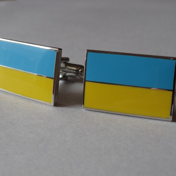 Ukrainian Flag Cufflinks, Lapel Pins, Tie Bars, Earrings, Jewelry and Accessories, Jewelry and Accessories