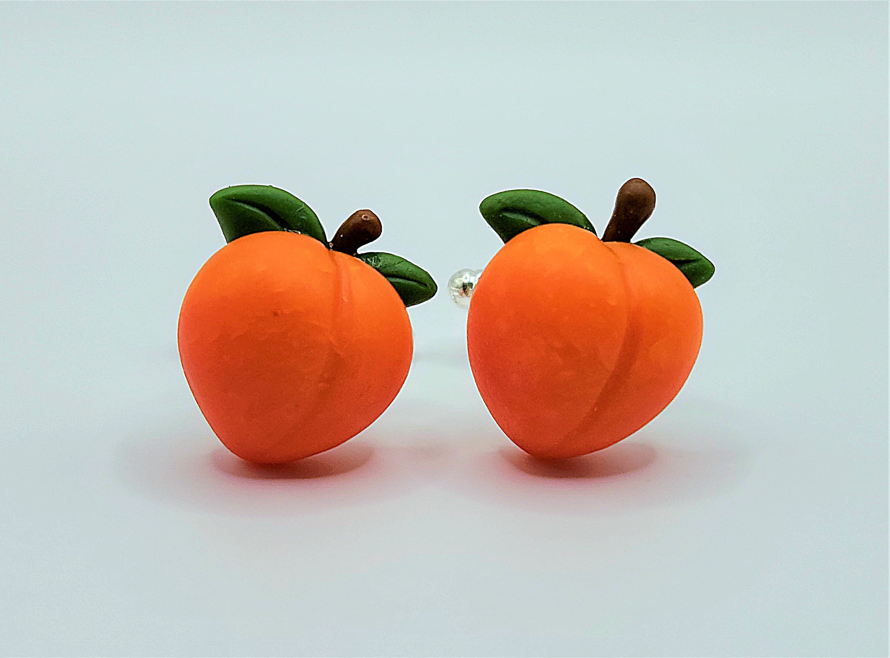 Peach Emoji Cufflinks, Lapel Pins, Tie Bars, Earrings, Jewelry and Accessories