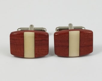 Redheart and Tagua Nut Ivory Cufflinks, Accessories, and Jewelry