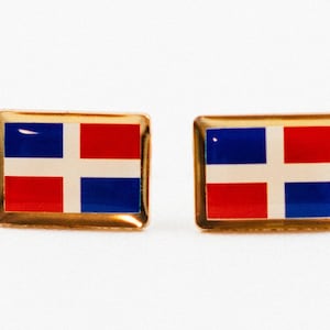 Dominican Republic Flag Cufflinks, Lapel Pins, Tie Bars, Earrings, Jewelry and Accessories