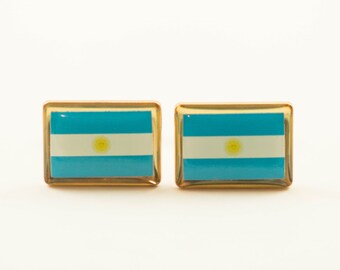 Argentina Flag Cufflinks, Lapel Pins, Tie Bars, Earrings, Jewelry and Accessories