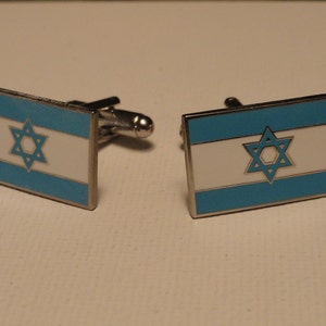 Israeli Flag Cufflinks, Lapel Pins, Tie Bars, Earrings, Jewelry and Accessories image 3