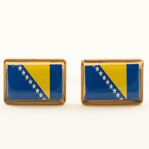 Bosnia and Herzegovina Flag Cufflinks, Lapel Pins, Tie Bars, Earrings, Jewelry and Accessories