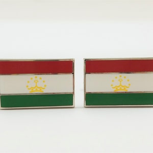 Tajikistan Flag Cufflinks, Lapel Pins, Tie Bars, Earrings, Jewelry and Accessories
