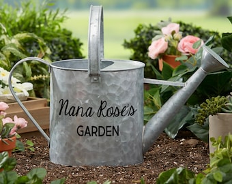 Personalized Galvanized Watering Can, Garden Accessory, Metal Planter Tool
