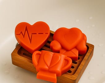 Red Heart & Trophy Soaps – Handmade Valentine’s Gift Set of 3