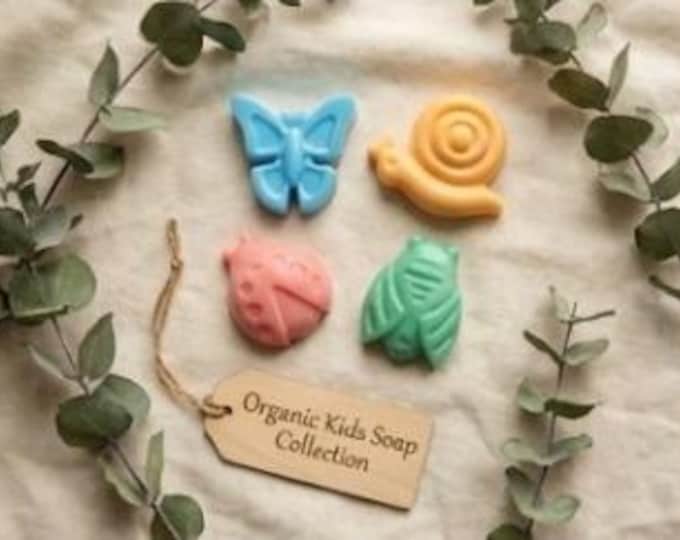 Featured listing image: Organic Kids Soap Collection – Butterfly, Leaf, Ladybug, Snail