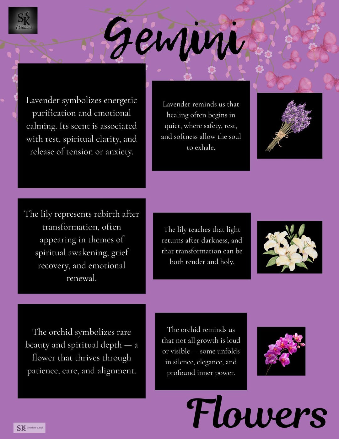Gemini Flower Symbolism Guide | Lavender Lily Orchid Meaning | Gemini ...