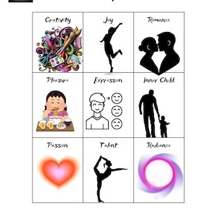 May include: A white graphic with the text "5th House" and nine illustrated squares. Each square represents a concept such as "Creativity", "Joy", and "Romance". The image includes the "SK Creations" logo.