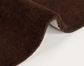 Dark Chocolate Wool Rug – Minimalist Hand-Tufted Area Carpet