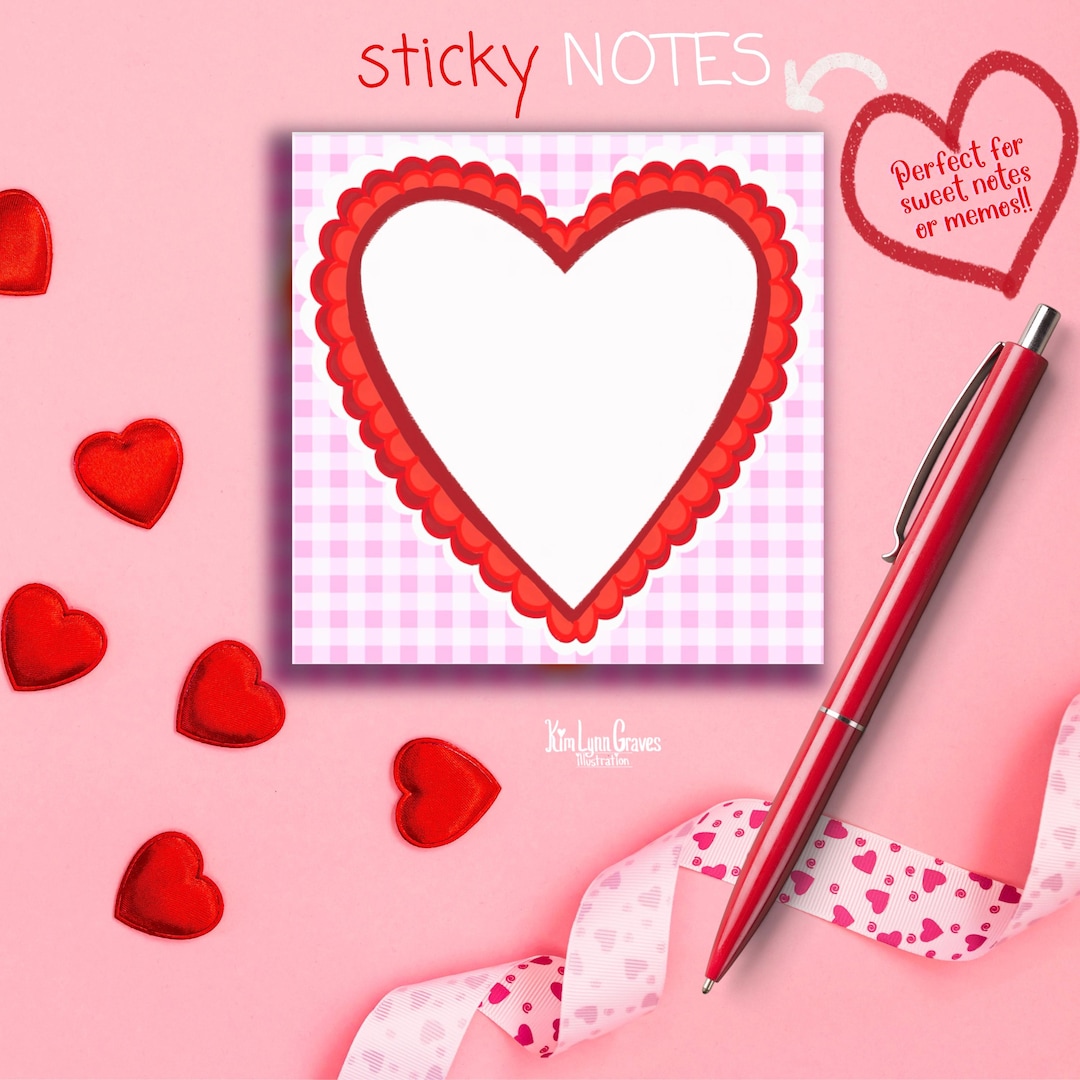 Heartist Notes Hand-drawn Heart Post-it Note Pads, Love Notes - Etsy