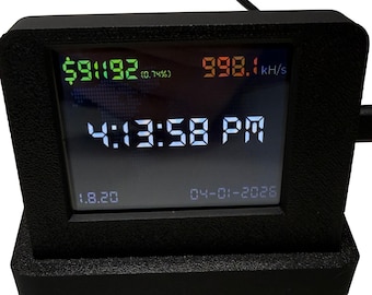 ESP32-2432S028R NerdMiner Case | 2.8” Display | 40mm Fan Mount | Desk Clock Crypto Ticker