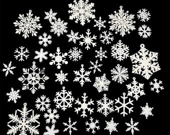 Snowflake Ornaments Blizzard Collection 42 total Snowflakes – White