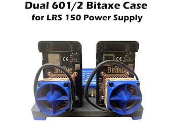 Duel Bitaxe 601 or 602 crypto case with Meanwell LRS 150 holder built in.