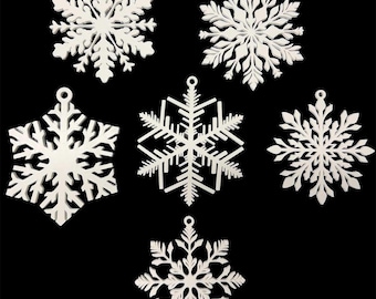 6-Pack large Snowflake Ornaments – White