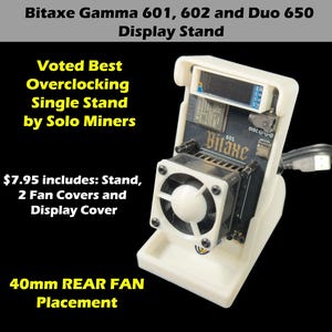 Bitaxe Gamma 601 Display Stand – 3D Printed Case with Fan Guards