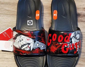 Custom Nike Slides Fire & Water Handpainted Graphic Shoes - Etsy display picture 3