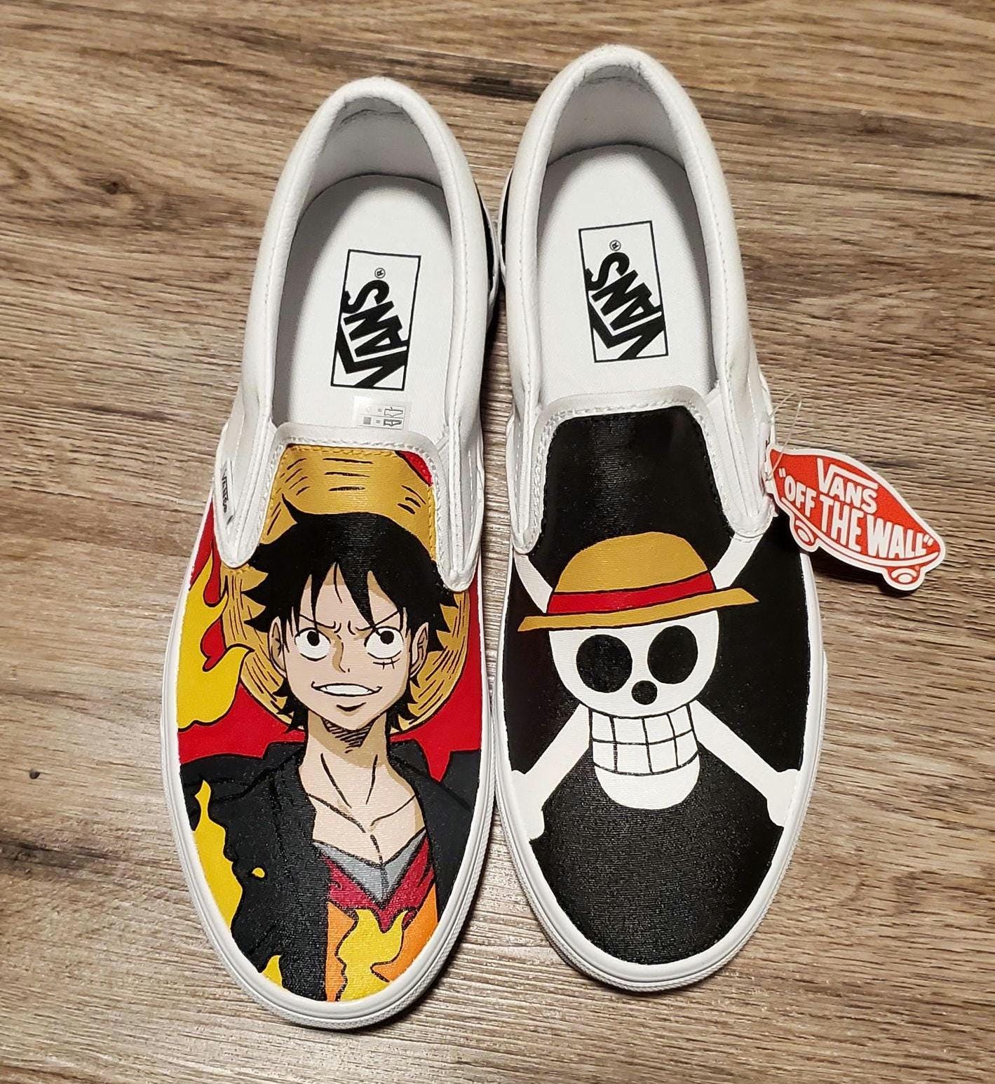 Vans Customs x One Piece Japan Luffy Slip-On Anime Shoes Straw Hat Crew 11.5 One Piece X Authentic  main image 3