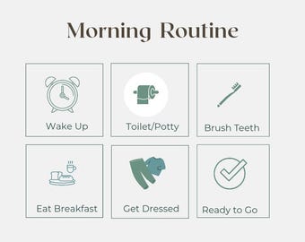 Kids Morning & Bedtime Routine Chart Bundle | Printable Visual Schedule for Toddlers | Daily Routine | Instant Download