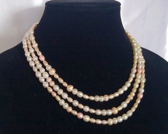 Triple Strand Freshwater Pearl Necklace