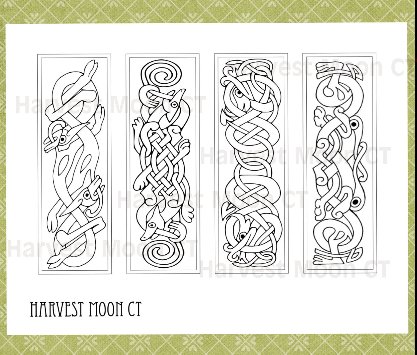 Printable Bookmarks Celtic Design-color Your Own - Etsy Hong Kong