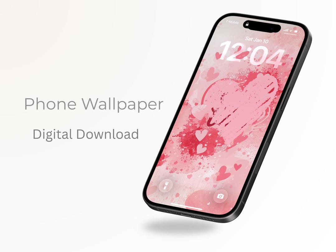Pink Heart Phone Wallpaper | Valentine's Day (digital Download) - Etsy