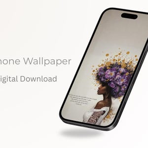 Isaiah 40:31 Christian Phone Wallpaper, Purple Floral Art (Digital Download)