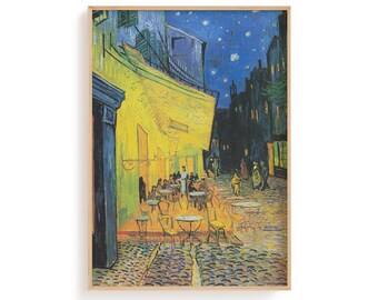 Van Gogh Café Terrace Night Painting, Impressionist Museum Wall Art (Physical Poster)