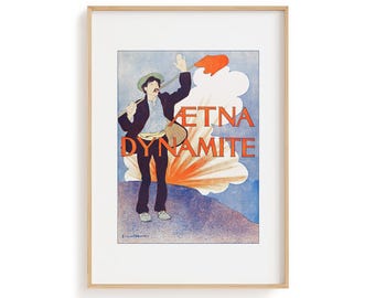 Vintage Dynamite Advertisement Print, Retro Advertising Decor, Edward Penfield Print (Physical Poster)