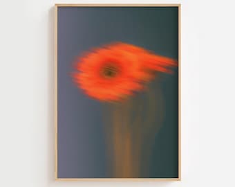 Abstract Motion Blur Flower Print, Red Floral Art, Botanical Decor (Digital Download)