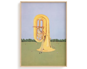 Surreal Number Nine Poster, Architectural Typography Art Print (Physical Poster)