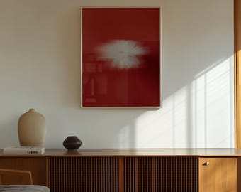 Abstract Red Floral Poster, Minimalist Botanical Art, Motion Blur Print (Physical Poster)
