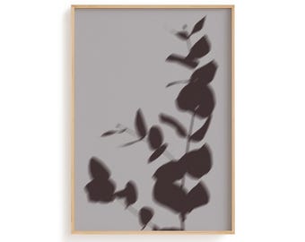 Minimalist Botanical Wall Art, Neutral Beige Poster, Modern Organic Decor, Moody Art Style