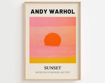 Andy Warhol Sunset Print, Pop Art Gradient Poster (Digital Download)