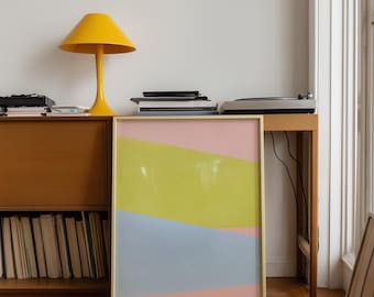 Pastel Geometric Print, Minimalist Color Field Artwork, Modern Calming Poster (Physical)