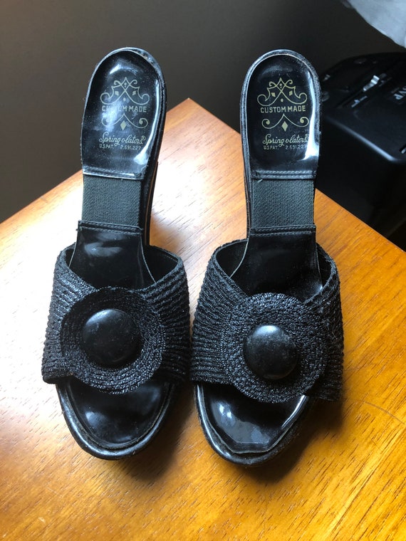 Custom Made Springolators Black slide sandal