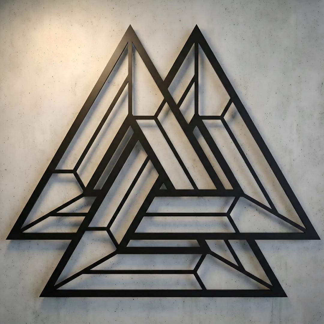 Valknut Metal Wall Art | Odin's Knot Symbol | Norse Mythology Decor ...