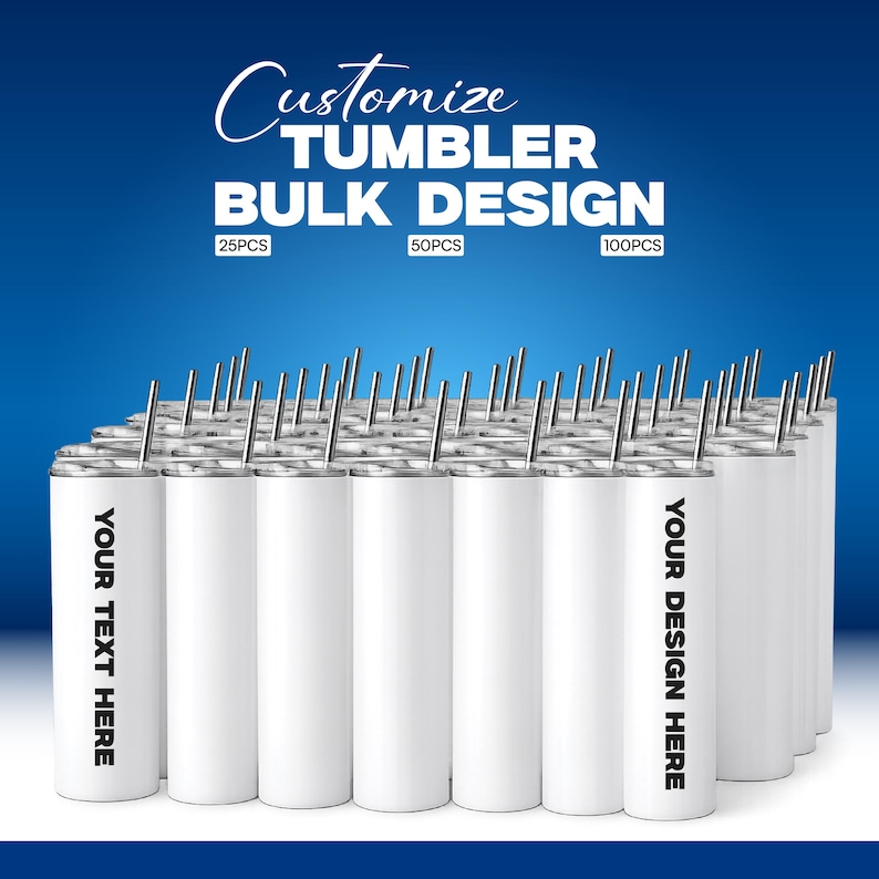custom Stanley Bulk 20oz Skinny Sublimation Tumblers 25-100pcs | Glossy Matte Straight Stainless Steel Cups | Custom Logo Print image 1