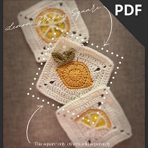 Lemon Granny Square Crochet Pattern - Instant Download PDF