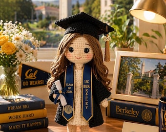 Custom Graduation Crochet Doll, Congratulations, Darlings College Graduation Gift for her