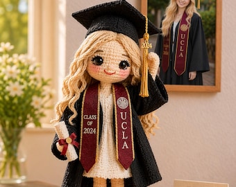 Aangepaste gehaakte afstudeerpop, Darlings Anniversary College afstudeercadeau