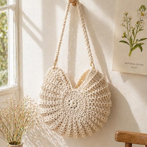 Handmade Crochet Seashell Bag, Custom Colors, Mother's Day Gift, Dating Bag for her