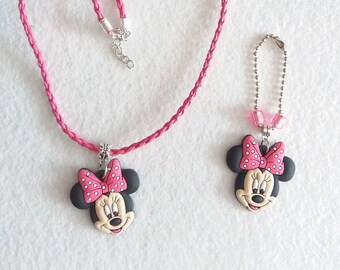 Girl Mouse Necklace and Zipper Pull Set