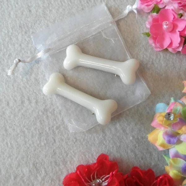 White Bone Hair Clip. 6cm, alligator clip