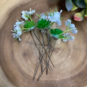 Set of 3 succulents flowers hair pin set