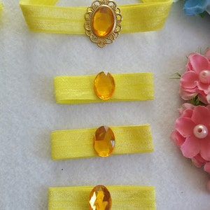 Arabic Princess Elastic Headband and Hair Bands. Yellow Color