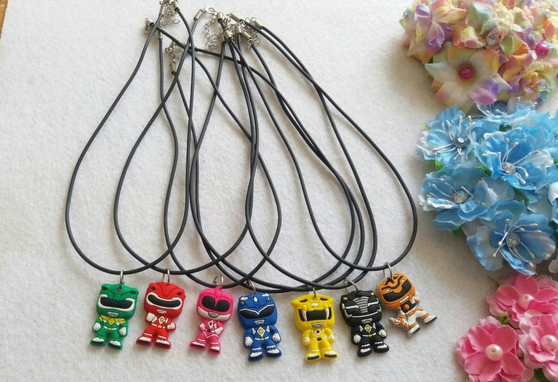 10 Power Rangers Silicone Necklaces